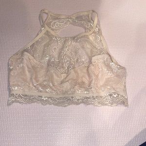 Blush pink high neck lace bralette. Size medium. Fits small.